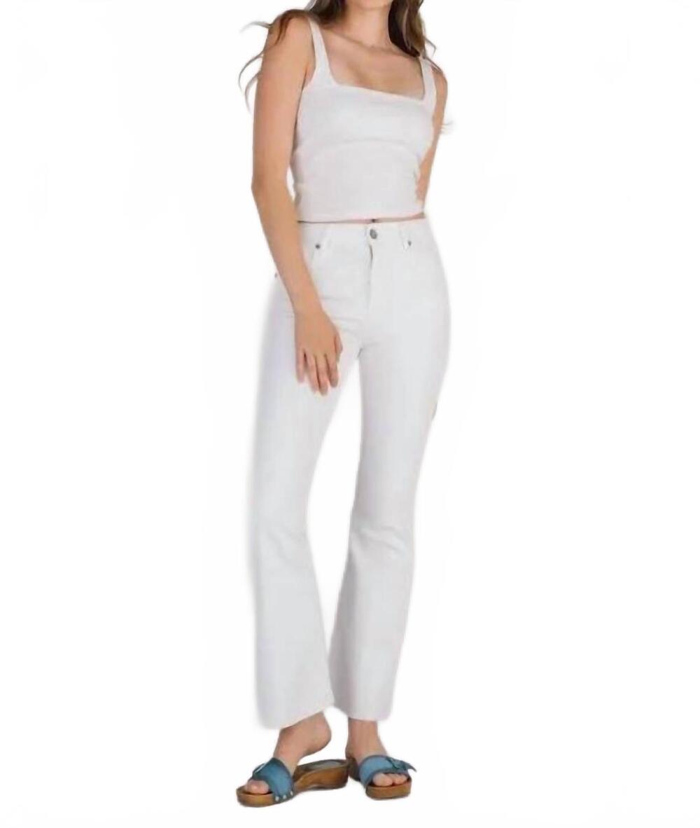NEW HIDDEN happi high rise flare jeans in white